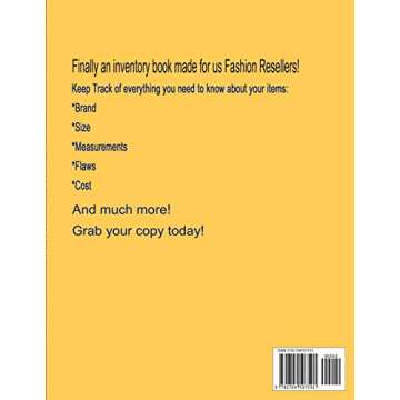 Clothing Reseller Inventory Log Book for Fashion Sellers