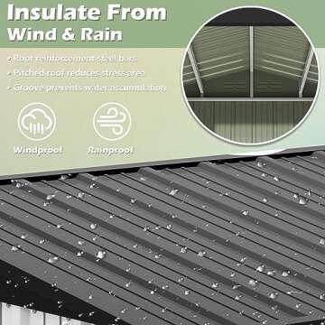 Devoko 8 x 6 FT Metal Storage Shed for Backyard Organization