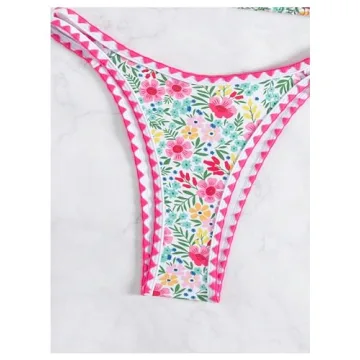 GORGLITTER Lemon Print Triangle Bikini Set for Women