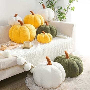 Mokoggiri Plush Pumpkin Pillow for Halloween Decor and Gifts