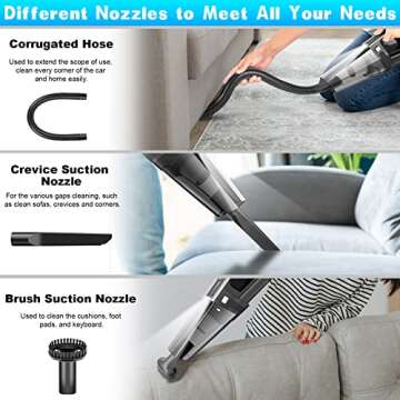 SAKOLD Handheld Vacuum Mini Portable Rechargeable Car Vacuum Cleaner Cordless with 8000PA Powerful S...