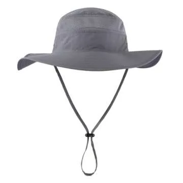 Home Prefer UPF 50+ Men's Sun Hat Wide Brim Bucket Hat UV Sun Protection Hat for Mens Fishing Hat Womens Beach Safari Hat for Garden Golf (Dark Gray)