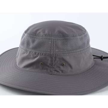 Home Prefer UPF 50+ Men's Sun Hat Wide Brim Bucket Hat UV Sun Protection Hat for Mens Fishing Hat Womens Beach Safari Hat for Garden Golf (Dark Gray)