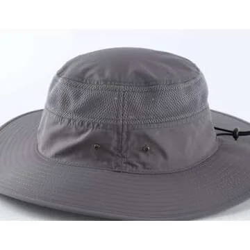 Home Prefer UPF 50+ Men's Sun Hat Wide Brim Bucket Hat UV Sun Protection Hat for Mens Fishing Hat Womens Beach Safari Hat for Garden Golf (Dark Gray)
