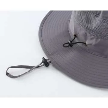 Home Prefer UPF 50+ Men's Sun Hat Wide Brim Bucket Hat UV Sun Protection Hat for Mens Fishing Hat Womens Beach Safari Hat for Garden Golf (Dark Gray)