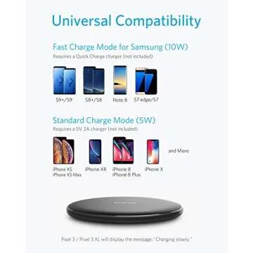 Anker 10W Max Wireless Charger for Fast Qi-Certified Charging