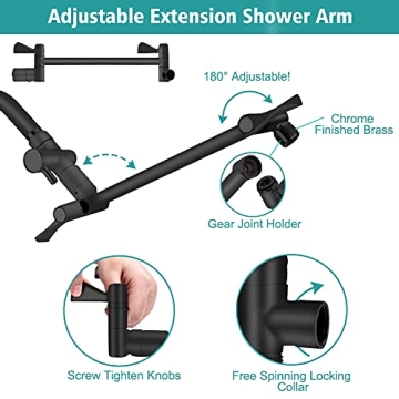 High Pressure Rainfall/Handheld Shower Combo with Extensions
