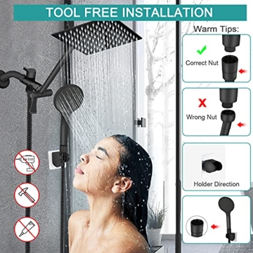 High Pressure Rainfall/Handheld Shower Combo with Extensions