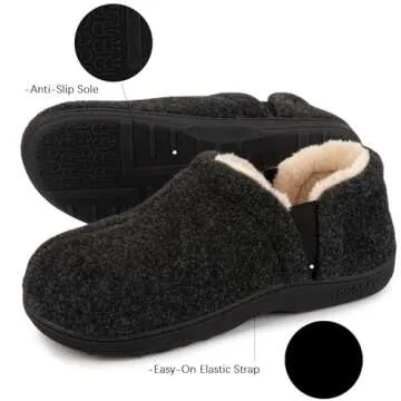 LongBay Men's Cozy Slippers with Memory Foam Comfort