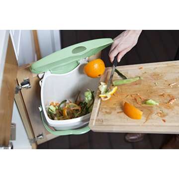 Mountable Kitchen Compost Bin by Zero Waste Together - 2 Gal, Under Sink or Countertop, Odor Free, Dishwasher Safe, Bags Ok, Made in Canada