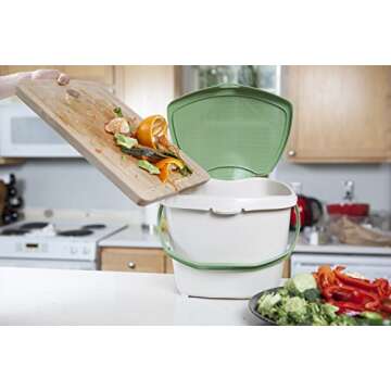 Mountable Kitchen Compost Bin by Zero Waste Together - 2 Gal, Under Sink or Countertop, Odor Free, Dishwasher Safe, Bags Ok, Made in Canada