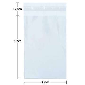 Oueliche 350 Pcs 4x6" Clear Cookie Bags, Self Sealing Cellophane Treat Bags, Great for Gift Giving o...