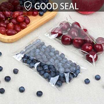 Oueliche 350 Pcs 4x6" Clear Cookie Bags, Self Sealing Cellophane Treat Bags, Great for Gift Giving or Party Favors Packaging, Resealable Candy, Dessert Cello Wrapper Individual Bags