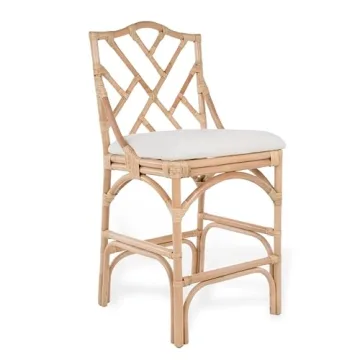 KOUBOO Chippendale Rattan Kitchen Counter Chair, Kitchen Island Seating, Kitchen Furniture, Bohemian...