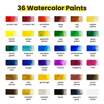 Chalkola 36 Watercolor Paint Set for All Artists