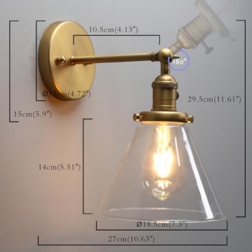 PERMO Vintage Glass Sconce Light for Industrial Decor