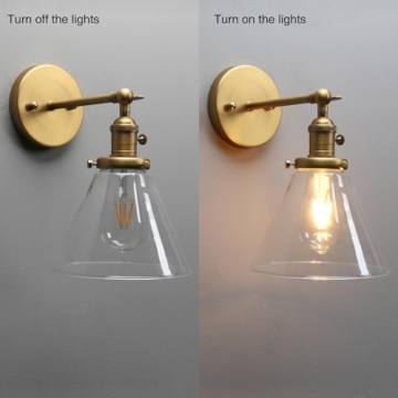PERMO Vintage Glass Sconce Light for Industrial Decor