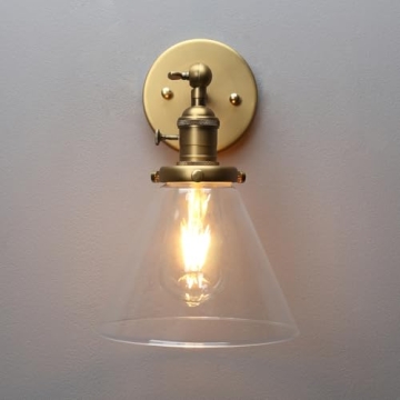 PERMO Vintage Glass Sconce Light for Industrial Decor