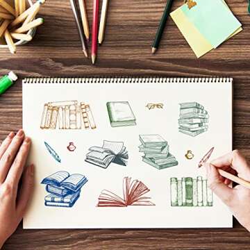 GLOBLELAND Books and Bookshelf Silicone Clear Stamps Transparent Stamps for Birthday Easter Holiday Cards Making DIY Scrapbooking Photo Album Decoration Paper Craft