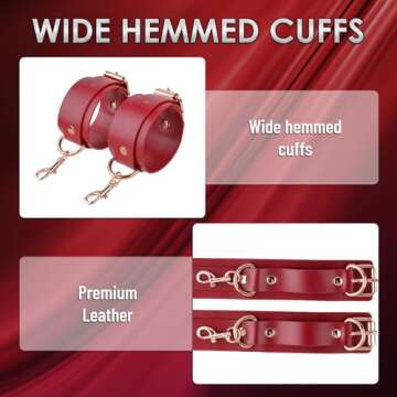 BDSM Bondage Restraints Set Couples Sex Toys, 5PCS Neck to Wrist Restraints Kit with Adjustable Handcuffs Collar, Strap Traction Chain, Breathable Ball Gag, Bed SM Detachable Bondage Gear Accessories