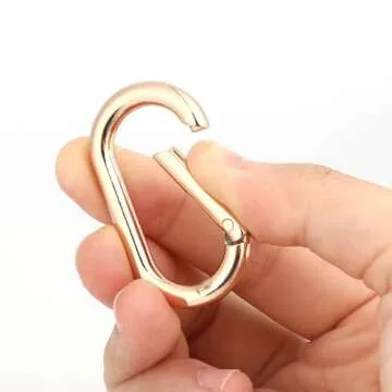 2 Pcs Spring O Ring Clip for Purse Strap Oval Snap Clip Gold Key Rings for Keychain Alloy Round Buckle Key Hook Purse Strap Extender Clip for Keys, Bag, Handbag, Crafts 1.93"×0.94"
