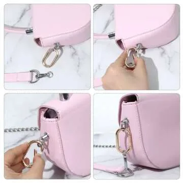 2 Pcs Spring O Ring Clip for Purse Strap Oval Snap Clip Gold Key Rings for Keychain Alloy Round Buckle Key Hook Purse Strap Extender Clip for Keys, Bag, Handbag, Crafts 1.93"×0.94"