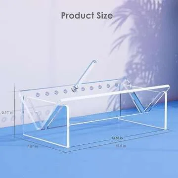RekRang Acrylic Desk Bookshelf,Small Desktop Bookcases Clear Book Shelf Organizer for Home Office Sc...