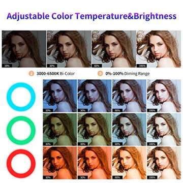OVEHEL 18 inch RGB Ring Light Kit for Live Stream & Makeup