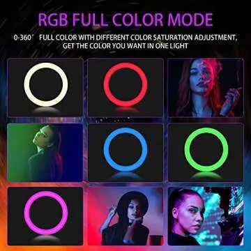 OVEHEL 18 inch RGB Ring Light Kit for Live Stream & Makeup