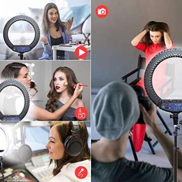 OVEHEL 18 inch RGB Ring Light Kit for Live Stream & Makeup