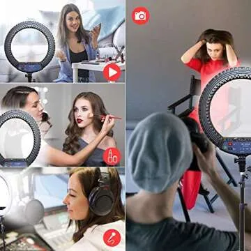OVEHEL 18 inch RGB Ring Light Kit for Live Stream & Makeup