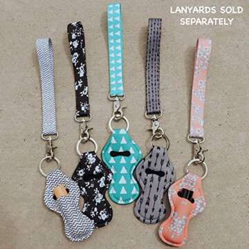 ZARIO Chapstick Holder Keychain - 5 Pack Neoprene Lip Balm Holder