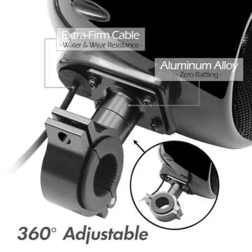 GoHawk TN4-Q 1000W 4 Channel Amplifier 4" Full-Range Waterproof Bluetooth Motorcycle Stereo Speakers Audio System AUX USB SD Radio for 1-1.5" Handlebar Harley Touring Cruiser ATV