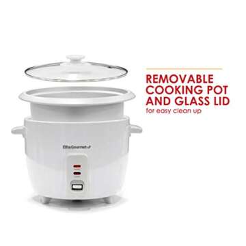 Elite Gourmet ERC-003 Electric Rice Cooker with Automatic Keep Warm Makes Soups, Stews, Grains, Hot ...