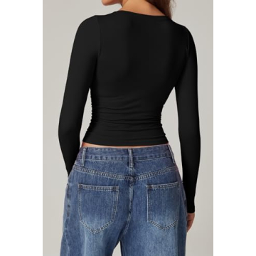 QINSEN Long Sleeve Crop Top for Fashionable Women