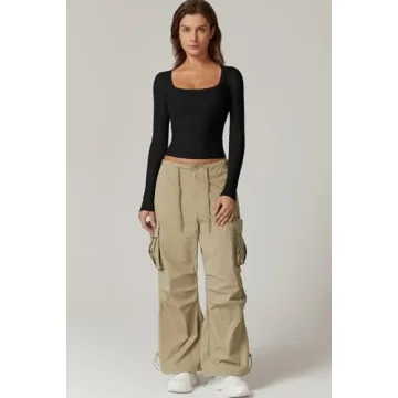 QINSEN Long Sleeve Crop Top for Fashionable Women