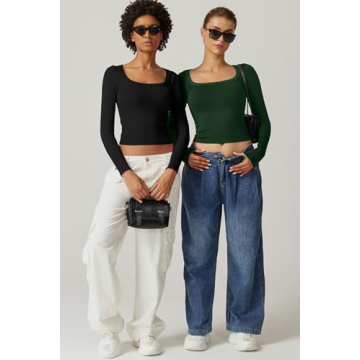 QINSEN Long Sleeve Crop Top for Fashionable Women