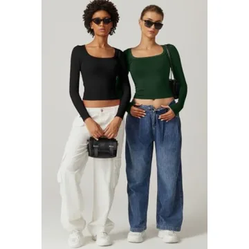 QINSEN Long Sleeve Crop Top for Fashionable Women