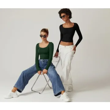 QINSEN Long Sleeve Crop Top for Fashionable Women