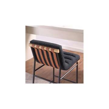 Maykoosh Baroque Black Boucle Counter Stool - Comfort & Style