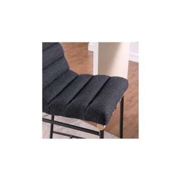 Maykoosh Baroque Black Boucle Counter Stool - Comfort & Style