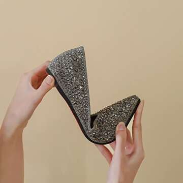 Comfortable Rhinestone Ballet Flats for Women Size 8.5-9