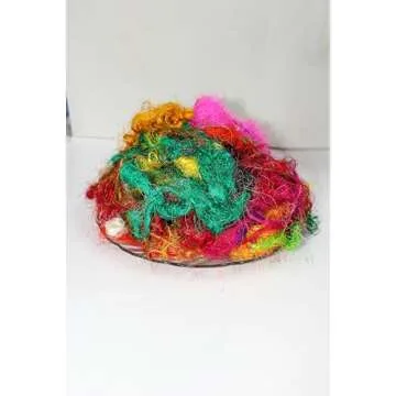 Knitsilk Premium A-Grade Mulberry Silk: Hand-Dyed Multicolor Silk Fibers for Needle Felting, Wet Fel...
