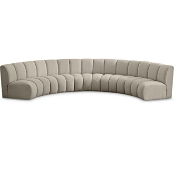 Meridian Furniture 643Taupe-5PC Infinity Collection Modern | Contemporary Upholstered 5pc Modular Se...