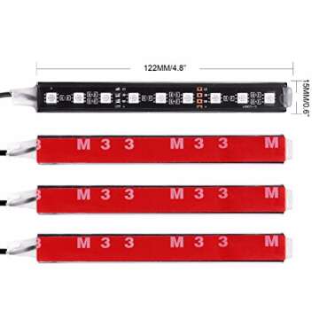 Car LED Strip Light, EJ's SUPER CAR 4pcs 36 LED Car Interior Lights Under Dash Lighting Waterproof Kit,Atmosphere Neon Lights Strip for Car,DC 12V(Pink)