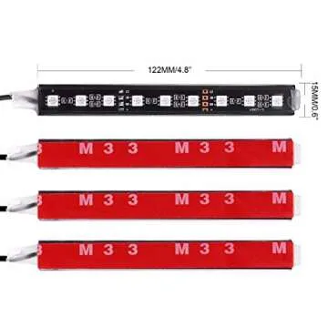 Car LED Strip Light, EJ's SUPER CAR 4pcs 36 LED Car Interior Lights Under Dash Lighting Waterproof Kit,Atmosphere Neon Lights Strip for Car,DC 12V(Pink)