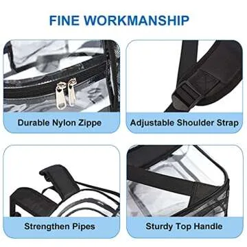 Clear Mini Backpack Stadium Approved, Waterproof and Lightweight Heavy Duty Transparent Backpack for Concert, Security Travel & Stadium