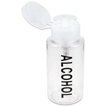 7oz Push Down Pump Dispenser Flip Top Cap Refillable Empty Bottle - Clear with Word Imprint - Lockable Travel Cosmetic Packaging Empty Bottle for Nail Polish Manicure