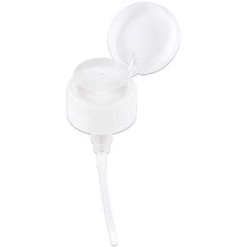 7oz Push Down Pump Dispenser Flip Top Cap Refillable Empty Bottle - Clear with Word Imprint - Lockable Travel Cosmetic Packaging Empty Bottle for Nail Polish Manicure