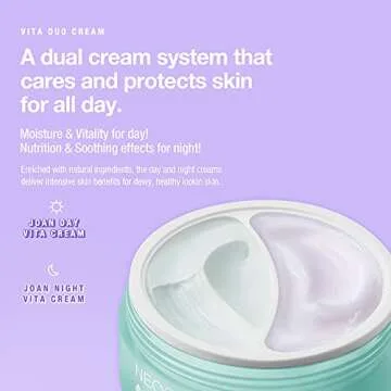 NEOGEN x JOAN KIM Vita Duo Cream Joan Day & Joan Night (100 g / 3.52 Oz) – Brightening & Hydrating & Soothing Day and Night Cream with Vitamin C, Green Tea and Lavender – Korean Skin Care